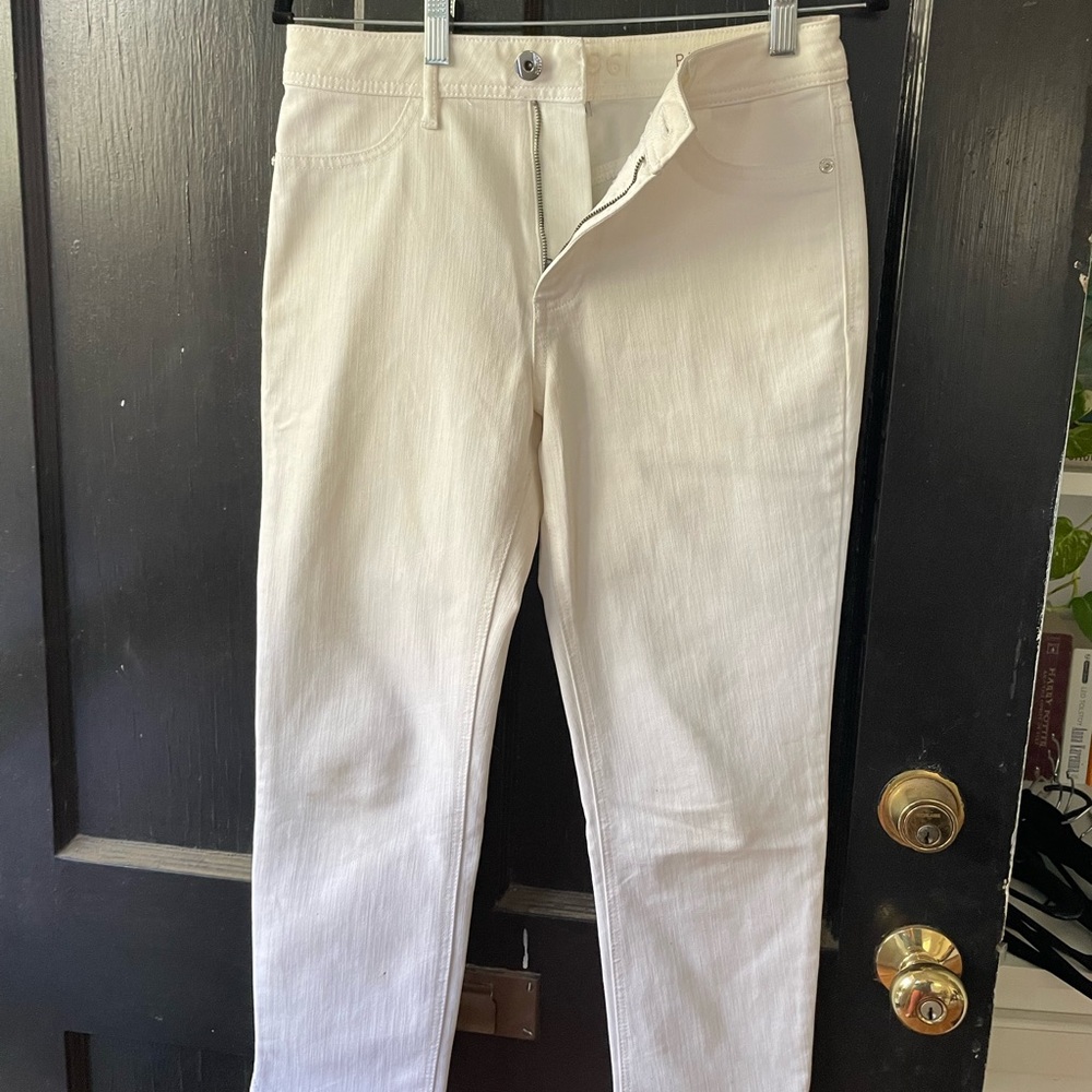 DL1961 Bardot high rise white cropped skinny jean